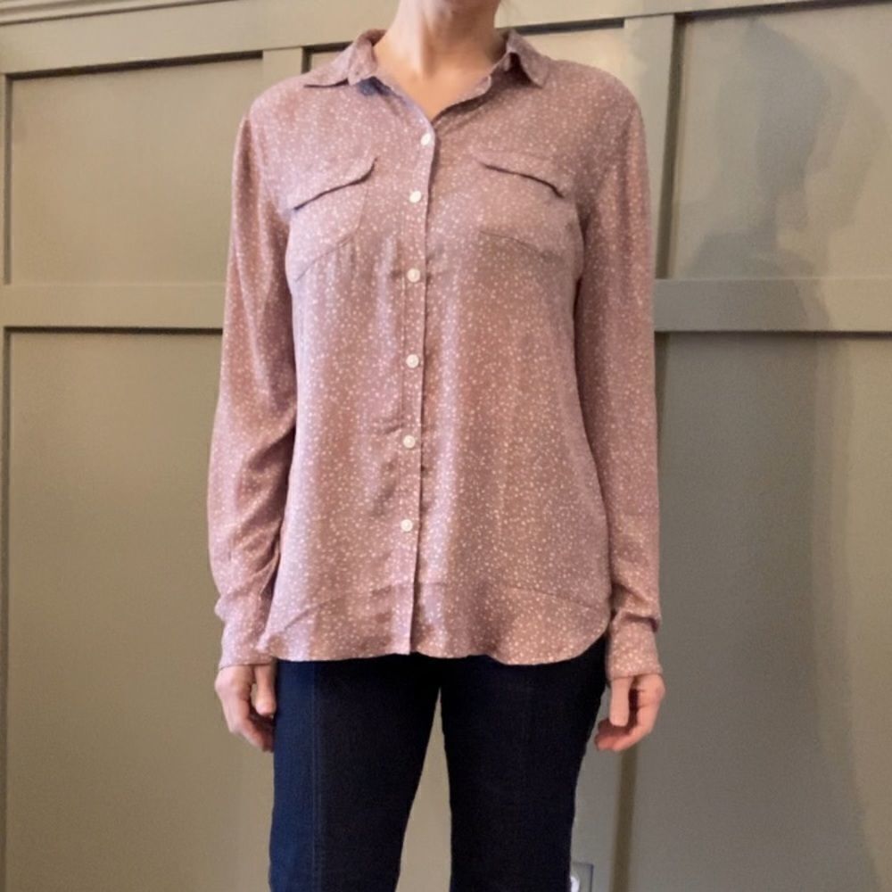𝅺ANN Taylor LOFT Button Down Career Blouse Size Small